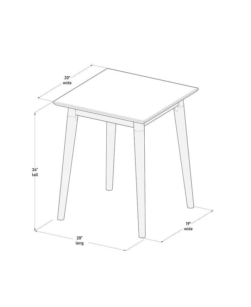 Sunset Living Furniture Mid-Century Modern Square Side Table