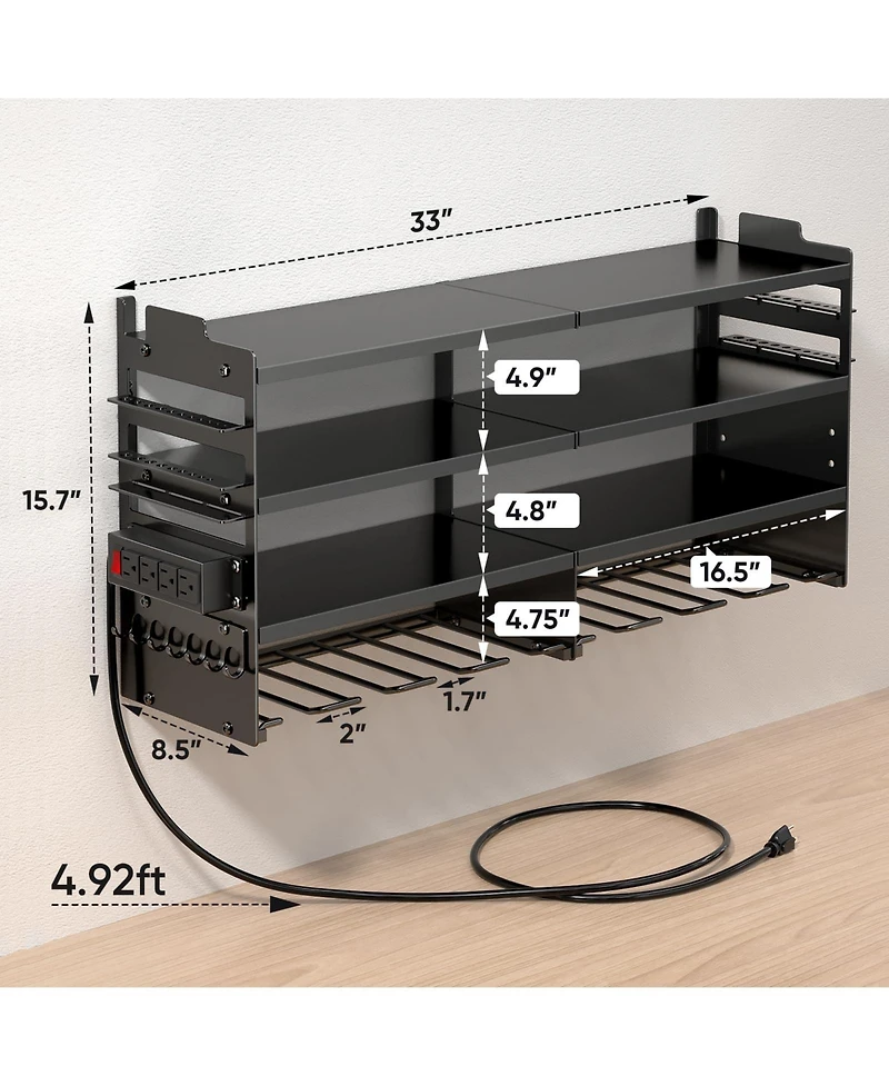 Xdovet Power Tool Organizer Wall Mount Charging Station Metal Rack Drill Holder Utility Strip