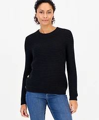 Style & Co Women's Crewneck Ribbed-Knit Side-Button Sweater, Macy's Exclusive