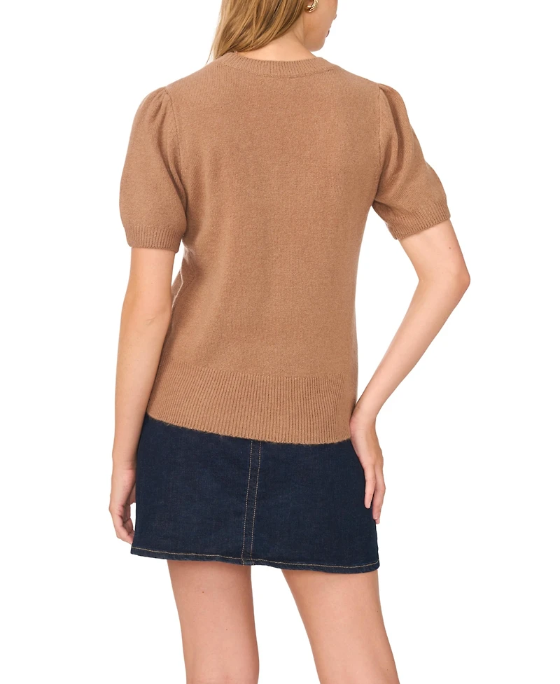 Vince Camuto Women's Short-Sleeve Crewneck Sweater