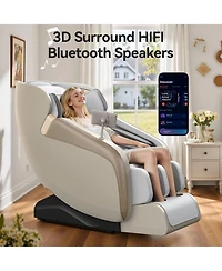 Fed Fitness 4D Massage Chair with Zero Gravity, Heat Therapy, Foot Massage, Airbags, Kneading, Bluetooth & Lcd Touch Control