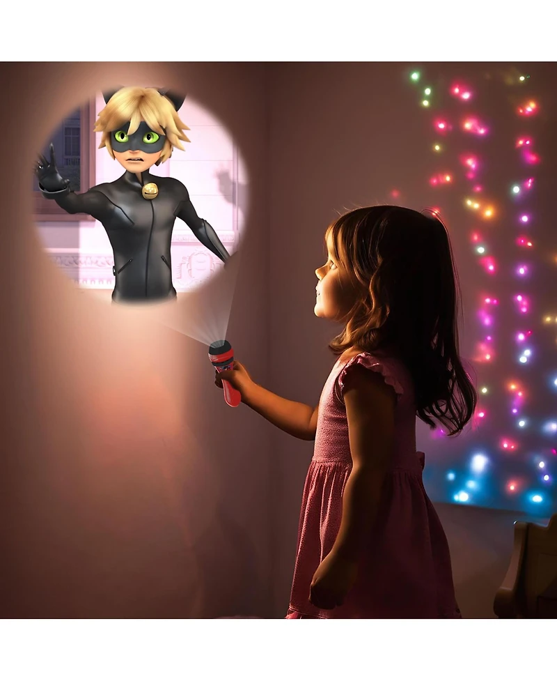 Lexibook Miraculous Stories projector, torch light and projector with 3 discs, 24 images, create your own stories, LTC050MI