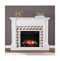 Augusta Home Darvingmore Criss Cross Fireplace with Marble Surround