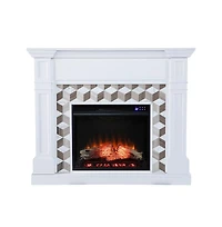 Augusta Home Darvingmore Criss Cross Fireplace with Marble Surround