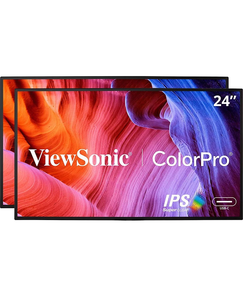ViewSonic VP2468a_H2 24" Full Hd Ips Pantone Validated Usb-c Docking Computer Monitor, 2-Pack