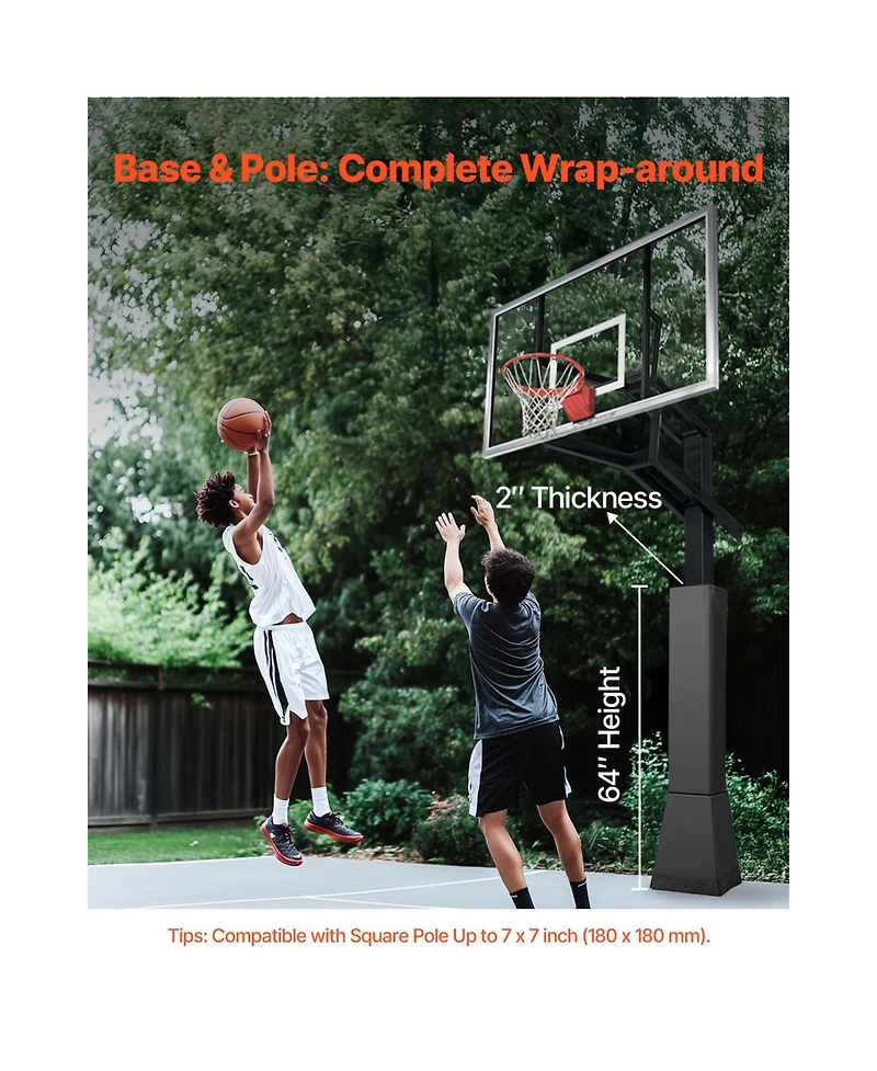 Vevor Tall Basketball Pole Pad All-weather Durable Padding for Square Pole