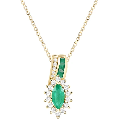 Macy's Ruby (5/8 ct. t.w.) & Diamond (1/4 Pendant Necklace 14k Yellow Gold