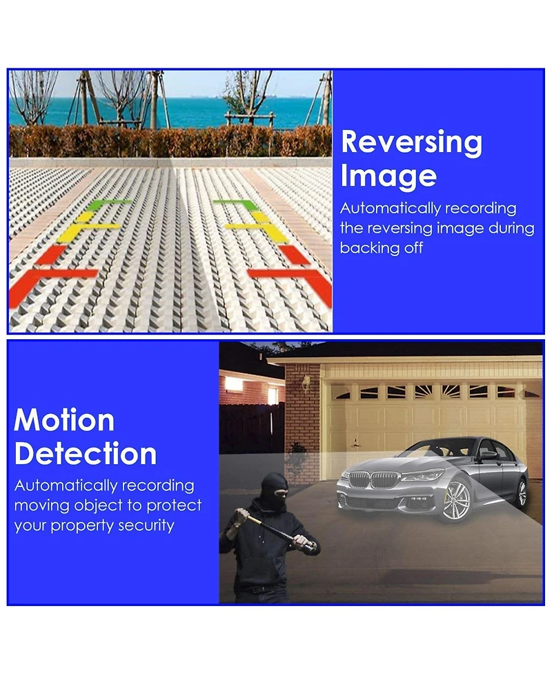Neewer WiFi Fhd 1080P Car Dash Cam 3 Channels Front Rear Inside Dash Camera with Loop Recording Reversing Visual 170degree(s)