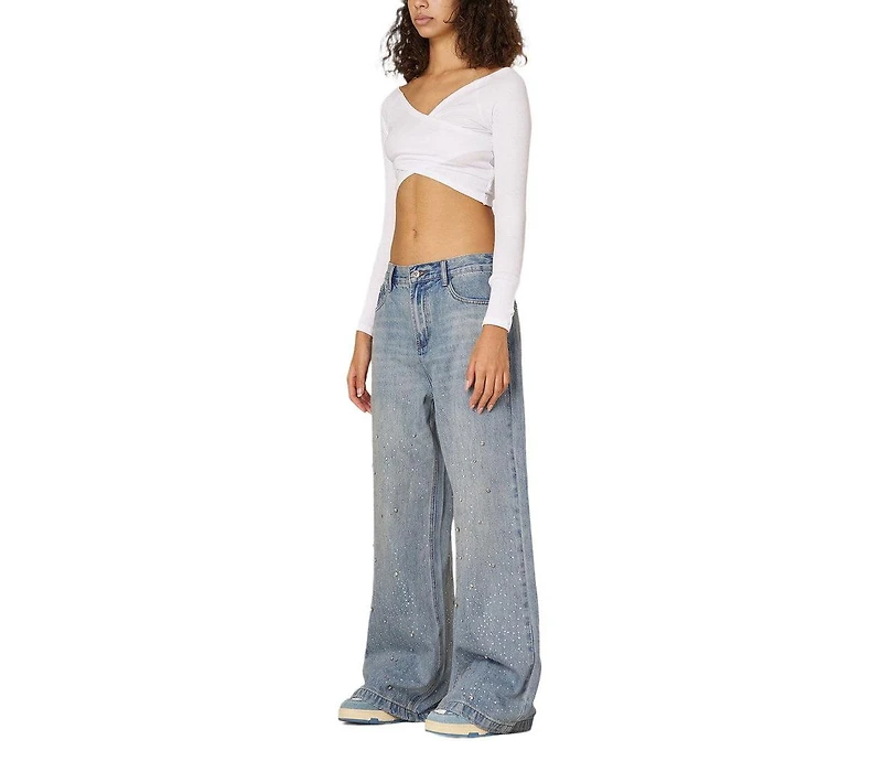 Aelfric Eden Women's Rhinestone Baggy Jeans