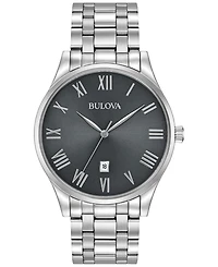 Bulova Men's Stainless Steel Bracelet Watch 40mm 96B261