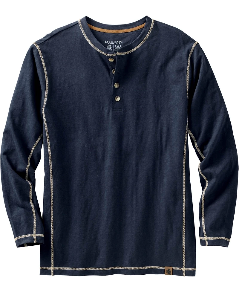 Legendary Whitetails Mens Maverick Slub Henley Long Sleeve Shirt