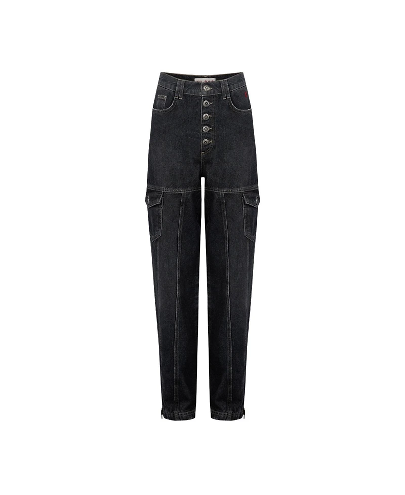 Pcfg Men's Women's Your Itch Zip-Detail Cotton Denim Pants