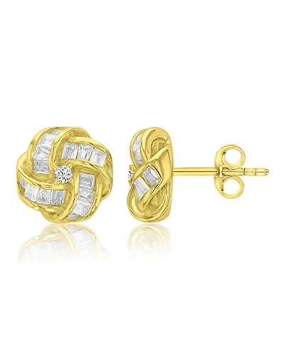 Macy's 14k Gold-Plated Facet Knot Stud Earrings