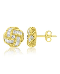 Macy's 14k Gold-Plated Facet Knot Stud Earrings