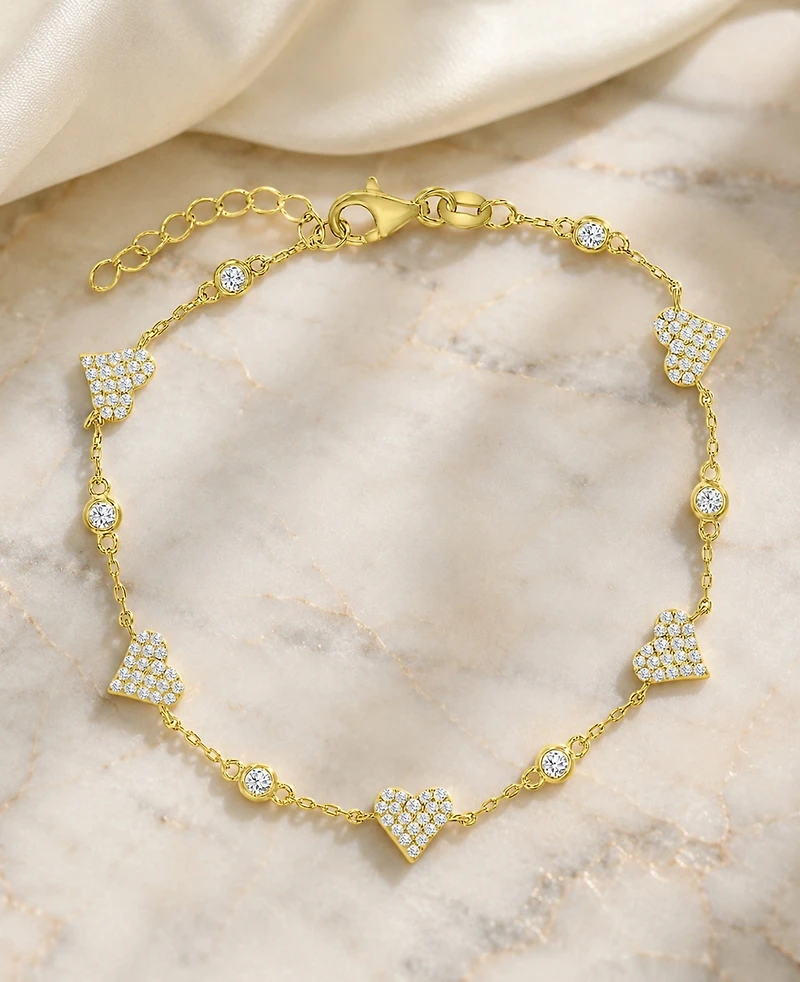 Macy's 14k Gold-Plated Casual Heart Fashion Bracelet