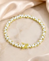 Macy's 14k Gold-Plated Slim Crystal Tennis Bracelet