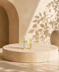 Macy's Cross Crystal Stud Earrings