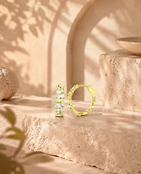 Macy's 14k Gold-Plated Medium Crystal Hoop Earrings