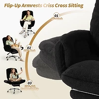 gaomon Office Chair, Flip Armrests for Pets and Cross Legged Sitting,Executive Ergonomic Computer Gaming Chair with Foot Rest