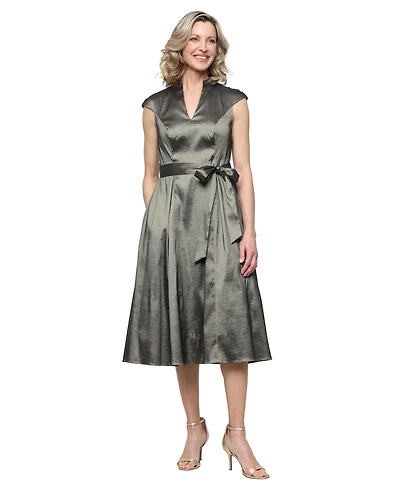 Alex Evenings Women's Belted A-Line Dress