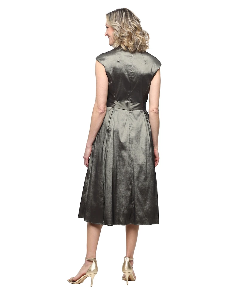 Alex Evenings Women's Belted A-Line Dress