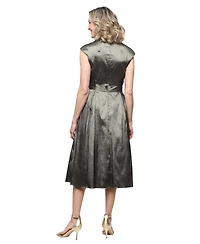 Alex Evenings Women's Belted A-Line Dress