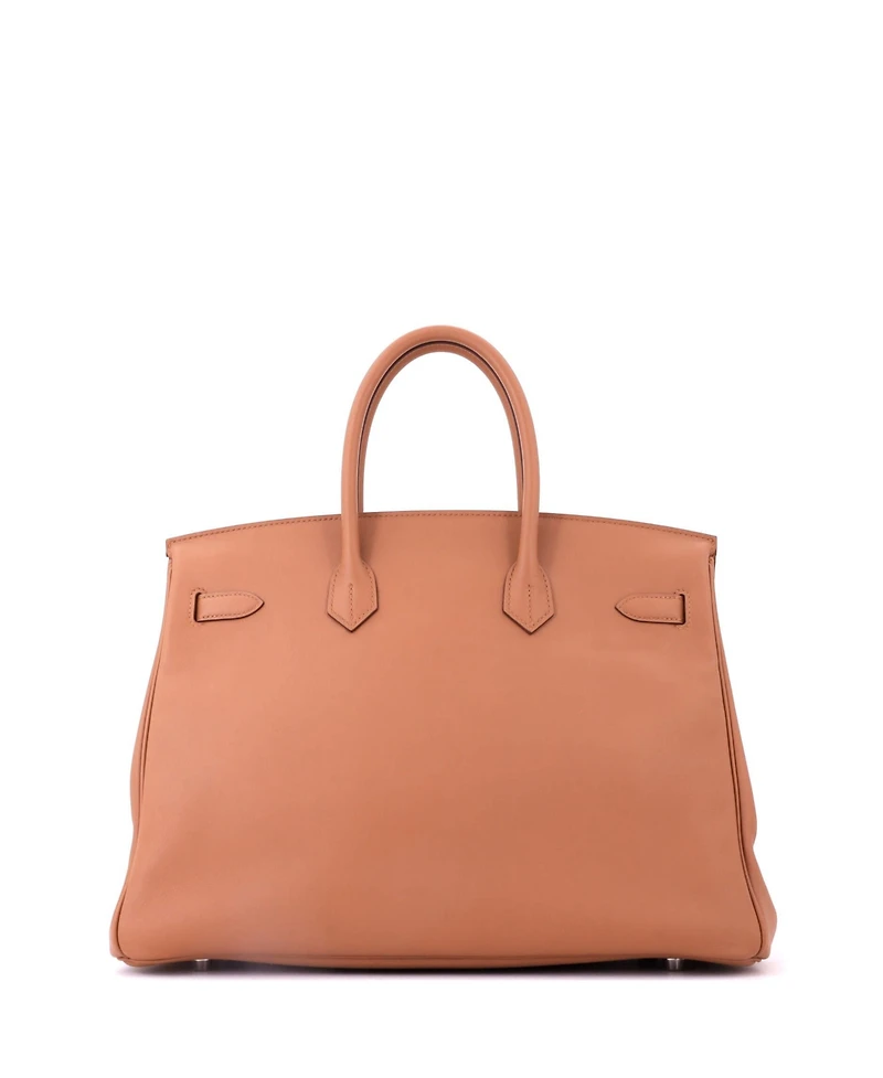 Pre-Owned Hermes Birkin 35 Handbag Tressage Brown Swift and Palladium Hardware