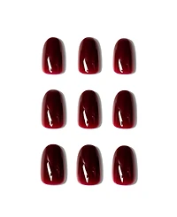 Orly Bus Stop Crimson On Set Short Round Press-On Nail Set