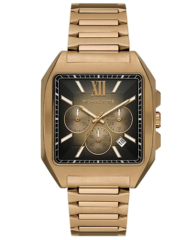 Michael Michael Kors Men's Hayes Chronograph Beige Gold-Tone Stainless Steel Watch 40mm
