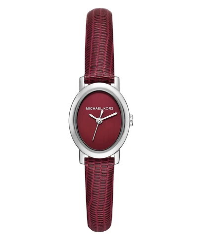 Michael Michael Kors Women's Maude Three-Hand Oxblood Leather Watch 21mm