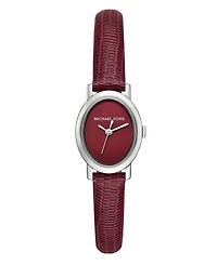 Michael Michael Kors Women's Maude Three-Hand Oxblood Leather Watch 21mm
