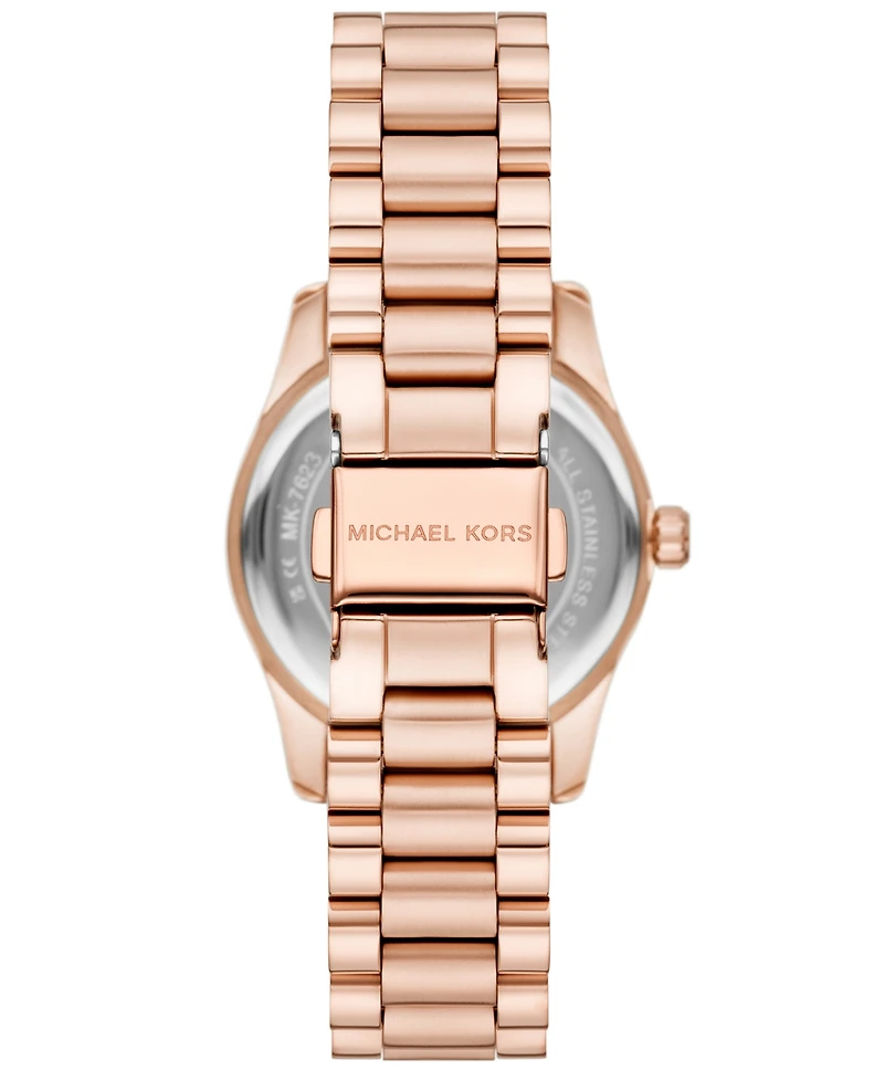 Michael Michael Kors Women's Lexington Three-Hand Rose Gold-Tone Stainless Steel Watch 33mm