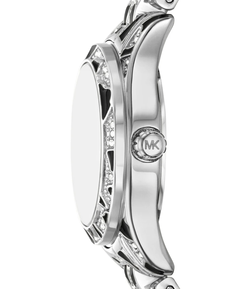 Michael Michael Kors Women's Lexington Three-Hand Animal Print Stainless Steel Watch 26mm