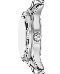 Michael Michael Kors Women's Lexington Three-Hand Animal Print Stainless Steel Watch 26mm