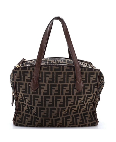 Pre-Owned Fendi Medium Double Zip Tote Zucca Canvas