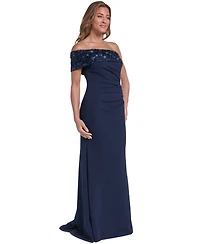 Eliza J Women's Off-the-Shoulder Side-Tuck Long Dress