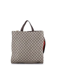 Pre-Owned Gucci North South Courrier Convertible Soft Open Tote Gg Coated Canvas with Applique