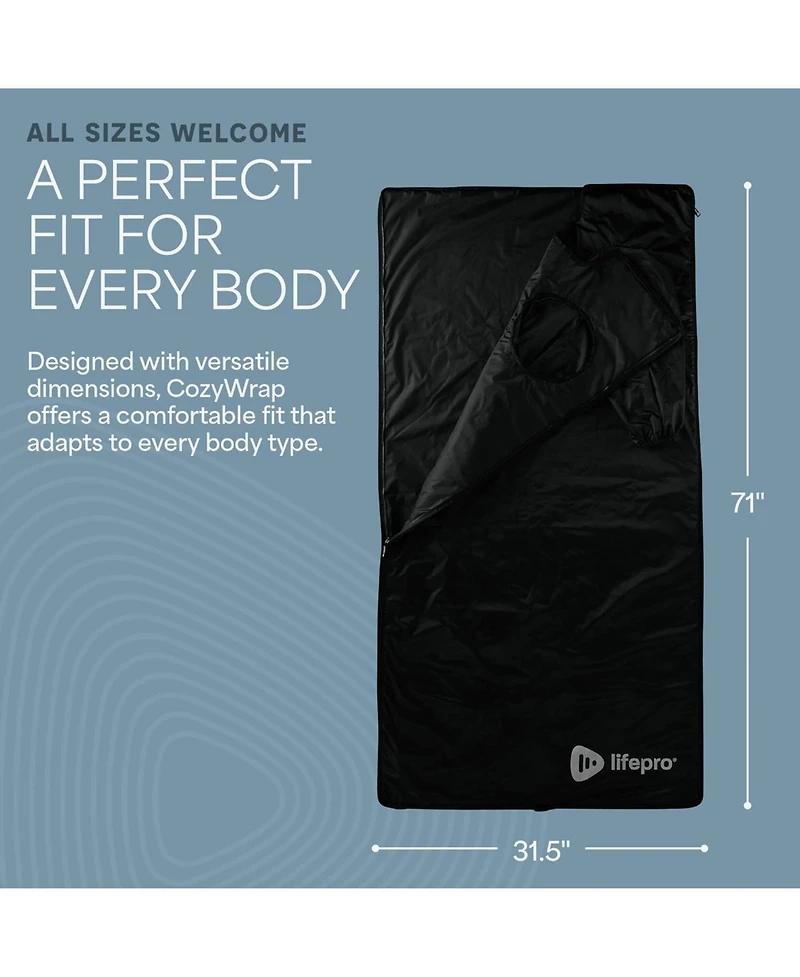 Lifepro CozyWrap Infrared Sauna Blanket – Dual Zone Portable Infrared Blanket with 90–180degree(s)F Heat Control for Home Spa Wellness