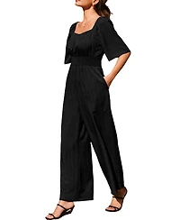 Cupshe Women's Wide Leg Jumpsuit With Smocked Details