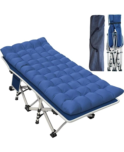 Aofar Camping Folding Bed Thick Pad Oxford Carry Bag Outdoor