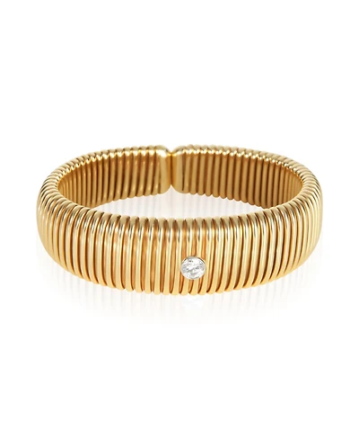 Pre-Owned Tiffany & Co Yellow Gold Diamond Vintage Tubogas Bracelet