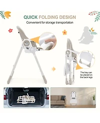 homfan 39.4L x 21.3W x 28H in Toddler High Chair with Removable Tray and Safety Harness, Baby Booster Seat for Dining Room Kitchen