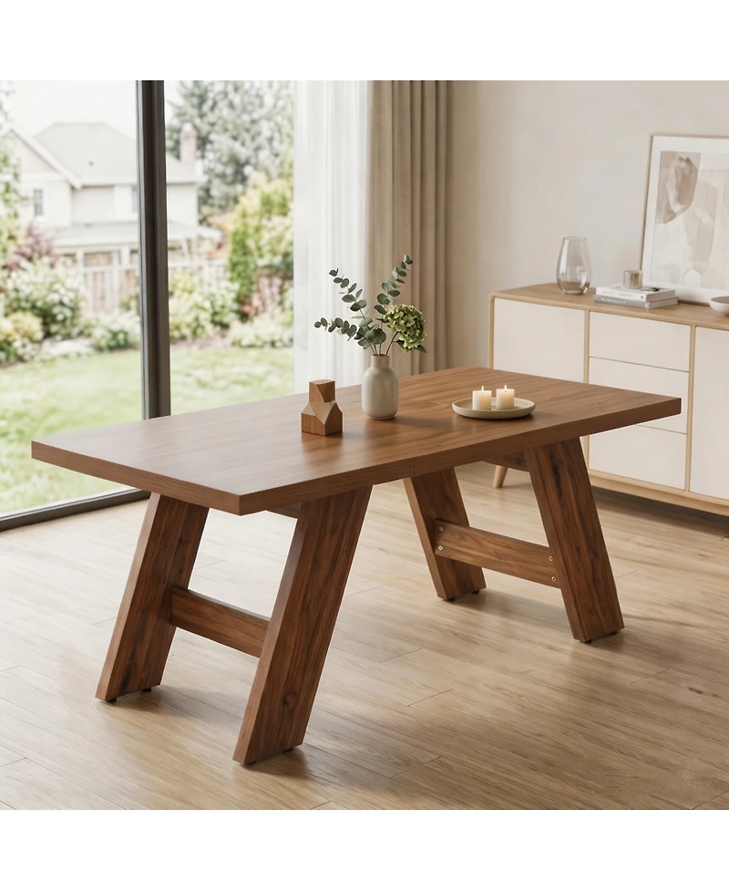 Streamdale Furniture 71'' Wood Grain Rectangular Dining Table for 6-8 People