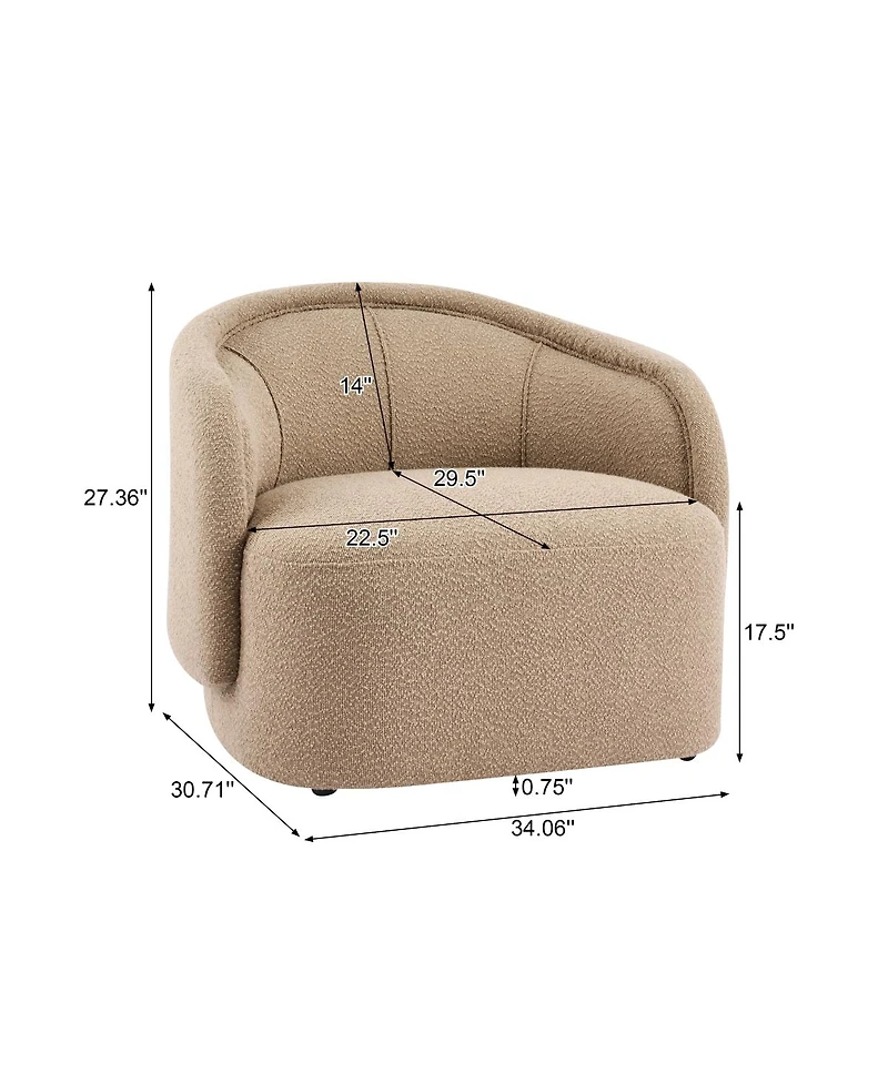 Streamdale Furniture Amanda Accent Chair Curved Boucle