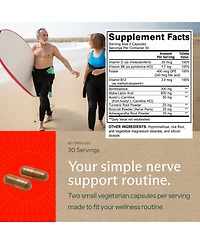 Sunergetic Nerve Support Capsules with Alpha Lipoic Acid, Benfotiamine and B Vitamins, Vegetarian, 60 Count