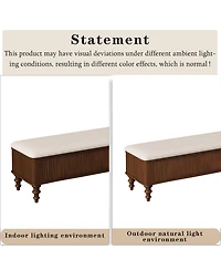 Streamdale Furniture 50.8-inch Multi-Functional Linen Storage Ottoman Bench