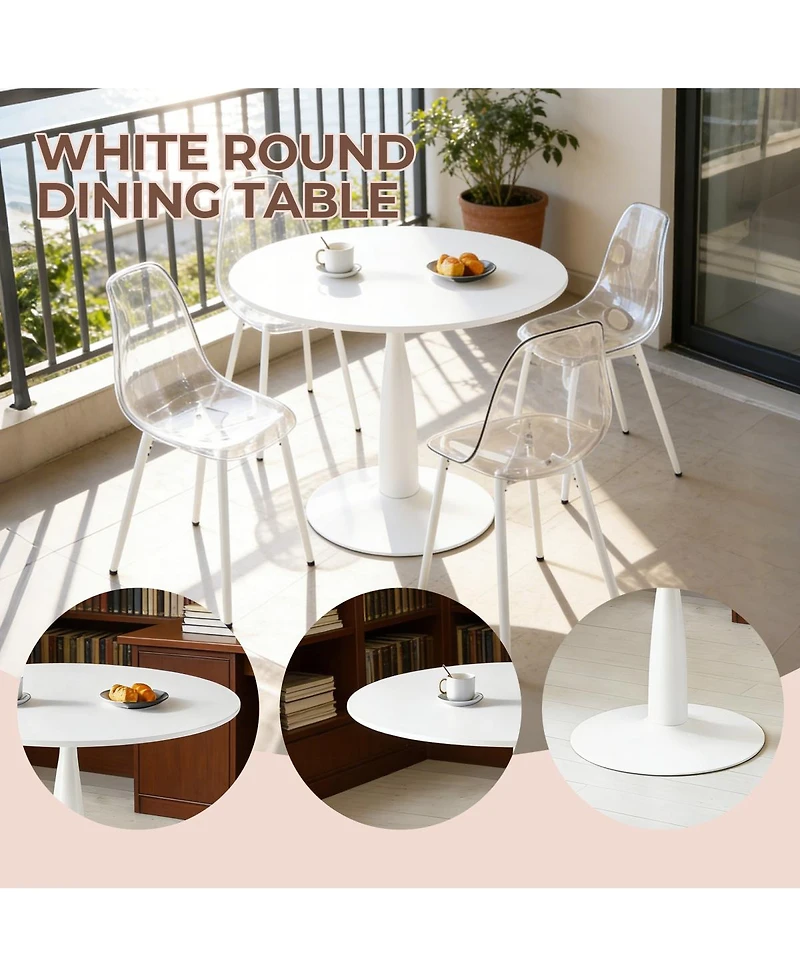 Streamdale Furniture 42" Round Tulip Dining Table with Golden Pedestal Base