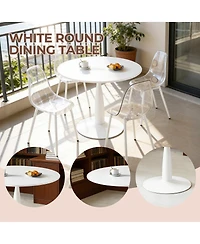 Streamdale Furniture 42" Round Tulip Dining Table with Golden Pedestal Base