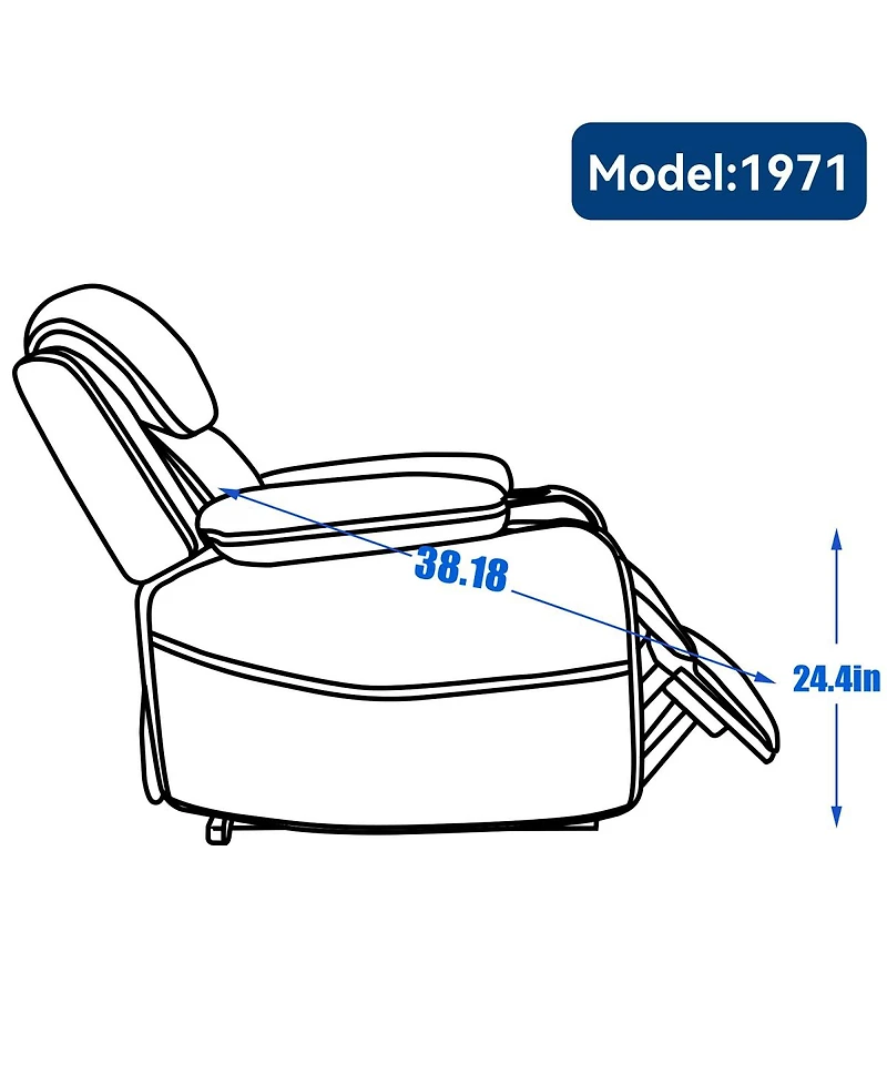 Streamdale Furniture Chenille Power Lift Recliner Chair, 350 Lbs Capacity, 8 Point Massage, Heating
