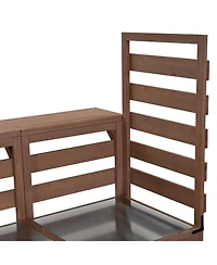 Streamdale Furniture Solid Wood Patio Kitchen Island With Stainless Steel Top And Storage
